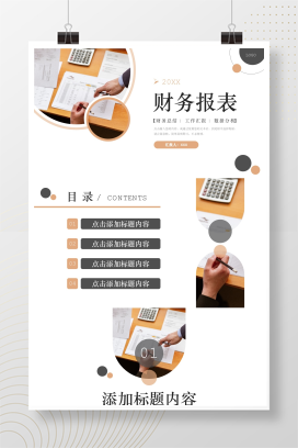 商务简洁财务报表出纳人员工作总结PPT模板