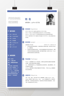 职业简约风格商务个人简历模板