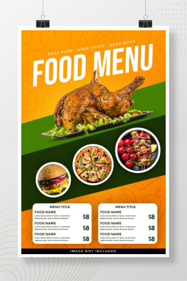 汉堡披萨烧烤美食价目表设计