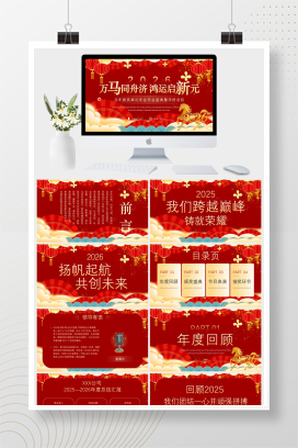 红色喜庆风年终总结大会颁奖典礼年会年会盛典暨年终总结PPT模板